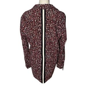 Lysse Women's‎ Small Wren Half Button Down Ruby Red Texture Pullover Blouse